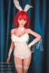 Redhead bunny girl teen lifelike sex doll 140cm