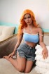 Gold 145cm Red Hair TPE Sex Doll C Cup