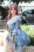 Beautiful Japanese love doll 140cm tall sex doll with purple hair
